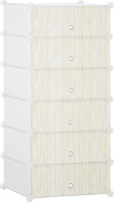 HOMCOM Modułowy System Regałów na 12 par butów, 49 cm x 36,5 cm x 108 cm, Biały