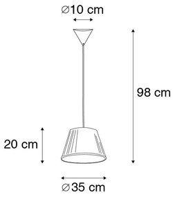 Lampa wisząca Retro biała 35 cm - Plisse Retro Oswietlenie wewnetrzne