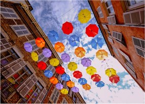 Obraz kolorowych parasoli (70x50 cm)