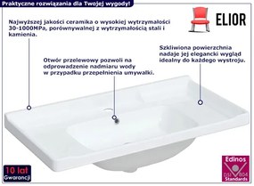 Prostokątna biała umywalka meblowa Santia