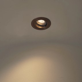 Nowoczesny reflektor wpuszczany Ciemny brąz Obrotowy i uchylny IP44 - Chuck