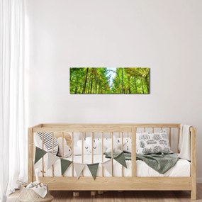 Obraz - Widok na las (z zegarem) (90x30 cm)