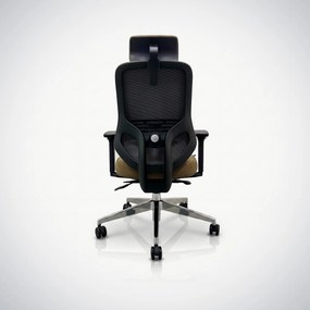 Ergonomiczny fotel biurowy brązowy AXIS