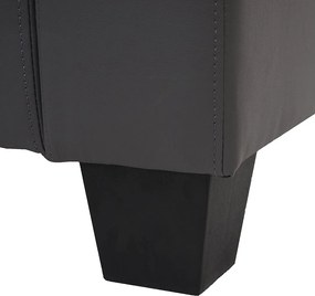 Sofa 3-osobowa Lille,  sztuczna skóra, ciemnoszara