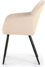 Zestaw 4 beżowych krzeseł pikowanych - Lorviano