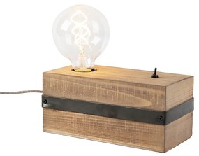 Industrialna lampa stołowa drewniana - ReenaPrzemysłowy Oswietlenie wewnetrzne
