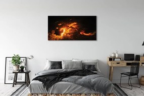 Duży obraz na płótnie Smok i Ogień