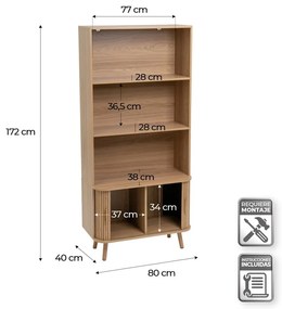 Regał w dekorze dębu w naturalnym kolorze 80x172x40 cm Elia – Casa Selección