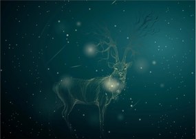 Obraz - Magiczny jeleń w nocy (70x50 cm)