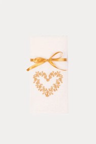 Ręczniki kuchenne HEART, 2 szt Kremowy / Mustard Zestaw (2szt., 40x60 cm)