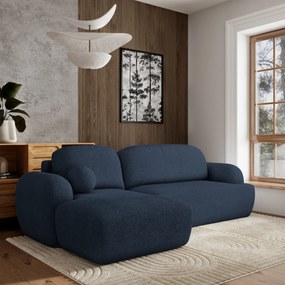 Masseno Narożnik MODENZA z funkcją spania i pojemnikiem na pościel Narozniki L, Rozkładana sofa - Niebieski, NOW OR NEVER 79