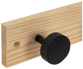 Wieszak ścienny z litego drewna sosnowego w czarno-naturalnym kolorze 40 cm Anillos – Casa Selección