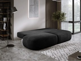 Sofa BLOOM Kanapa z funkcja spania i pojemnikiem w tkaninie APHRODITE 23 kolor CZARNY