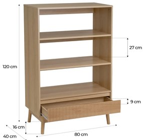 Regał w naturalnym kolorze 80x120x40 cm Naroa – Casa Selección