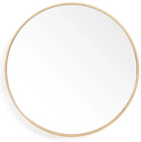 Lustro ścienne z ramą z drewna dębowego Wireworks Glance, ø 45 cm