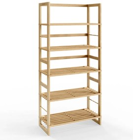 Casaria Drewniany regał ÖLAND, 58x27x136cm, 5 półek, brązowy