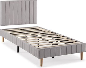 Kolumna Sommier + zagłówek Eris 90x190 cm Szary jasny