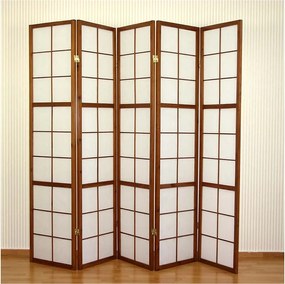 Parawan 220x175x2,2 cm brązowy Shoji