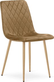 Brązowe krzesło do kuchni TURIN aksamitne