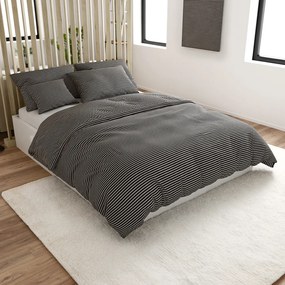 PrzytulneMieszkanie.pl PrzytulneMieszkanie.pl Bawełniana pościel STRAVON czarno-szara hotelowa kieszeń Rozmiar pościeli: 70 x 90 cm | 140 x 200 cm