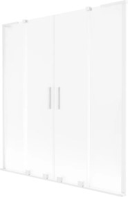 Mexen Velar L Duo parawan nawannowy 2-skrzydłowy rozsuwany 150 x 150 cm, szron, biały - 896-150-003-32-20