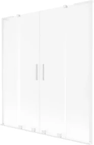 Mexen Velar L Duo parawan nawannowy 2-skrzydłowy rozsuwany 150 x 150 cm, szron, biały - 896-150-003-32-20