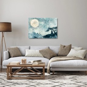 Obraz na szkle - Malowanie księżyca w pełni (70x50 cm)