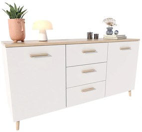 Biała Komoda Skandynawska 150 Cm M6-T13
