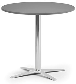 Stolik kawowy AURA, średnica 80 cm, chrom podstawa, grafit