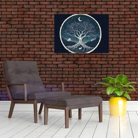 Obraz – Magiczne drzewo z jeleniem II. (70x50 cm)