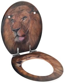Deska sedesowa z obrazkiem 3D z łatwym domknięciem Wenko Lion, 44,5x38 cm