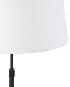 Lampa stołowa czarna z białym abażurem z lnu 35 cm regulowana - Parte Nowoczesny Oswietlenie wewnetrzne