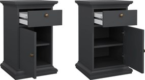 Wąska szafka nocna z szufladą Paris, kolor szary