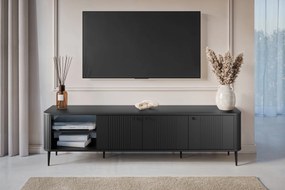 Szafka RTV Vesper 3D 187 cm - czarny / czarne nogi