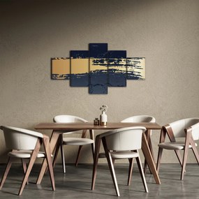 Obraz - Niebiesko-złota abstrakcja N⁰2 (125x70 cm)