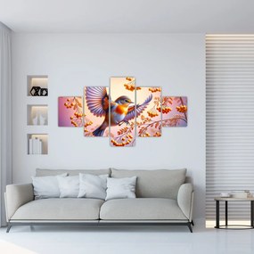 Obraz - Ptak z jarzębiną (125x70 cm)