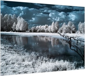 Obraz na szkle - Zamarznięty krajobraz (70x50 cm)