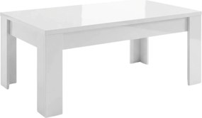 Biały stolik kawowy Amaretto 122x65 cm, w wysokim połysku