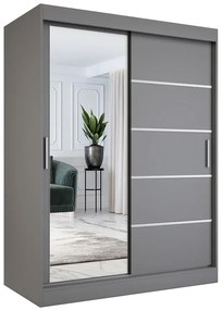 Antracytowa dwudrzwiowa szafa przesuwna 150 cm R1-H72