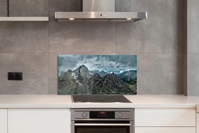 Panel szklany do Kuchni Surowe Skalne Szczyty