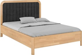 Łóżko bukowe Visby MODENA, 160X200, naturalny/czarny