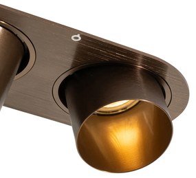 Zestaw 6 reflektorów wpuszczanych ciemny brąz GU10 50mm 2-źródła światła - Installa Nowoczesny Oswietlenie wewnetrzne