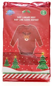 Body dziecięce z długim rękawem CHRISTMAS GIRLS czerwone - różne rozmiary Wielkość: 86 - 92
