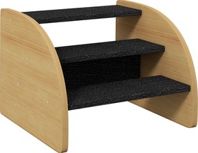 PawHut Schody dla Zwierząt - Schody dla Psa, 3 Stopnie, Mały Pies, 38,5 cm x 38,5 cm x 30 cm, Dąb + Czarny