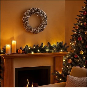 Wysokiej jakości girlanda świąteczna z PVC, realistyczna dekoracja 500 cm, 380 gałązek