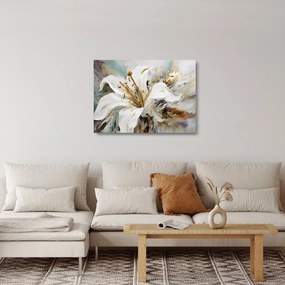 Obraz na szkle - Abstrakcja z lilią (70x50 cm)