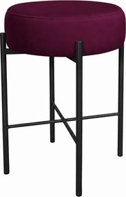 Hoker Pola krzesło barowe podstawa metalowa Tkanina Welur : Kolor Stelaża - Czarny , Kolor tkaniny - VELVET - MG02, Typ tkaniny - Velvet