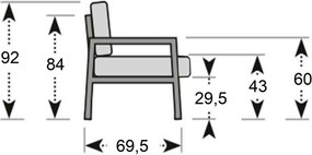 Doppler MANHATTAN - aluminiowe krzesło ogrodowe - Towar rozpakowany (N582)
