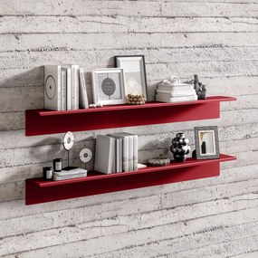 Metalowa półka ścienna Modern Joanne 120 cm, kolor czerwony