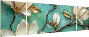 Obraz - 3D magnolie (170x50 cm)